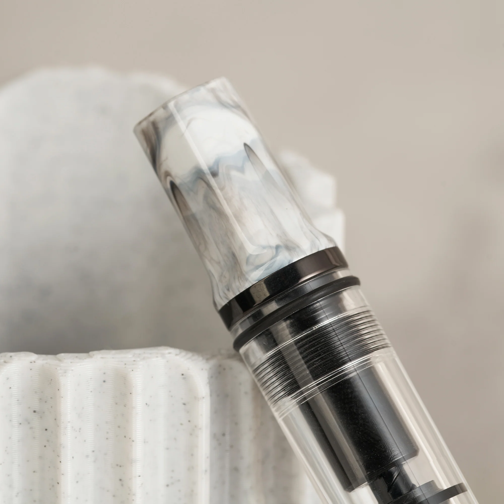 TWSBI ECO Carrara w/Onyx Fountain Pen - Image 3