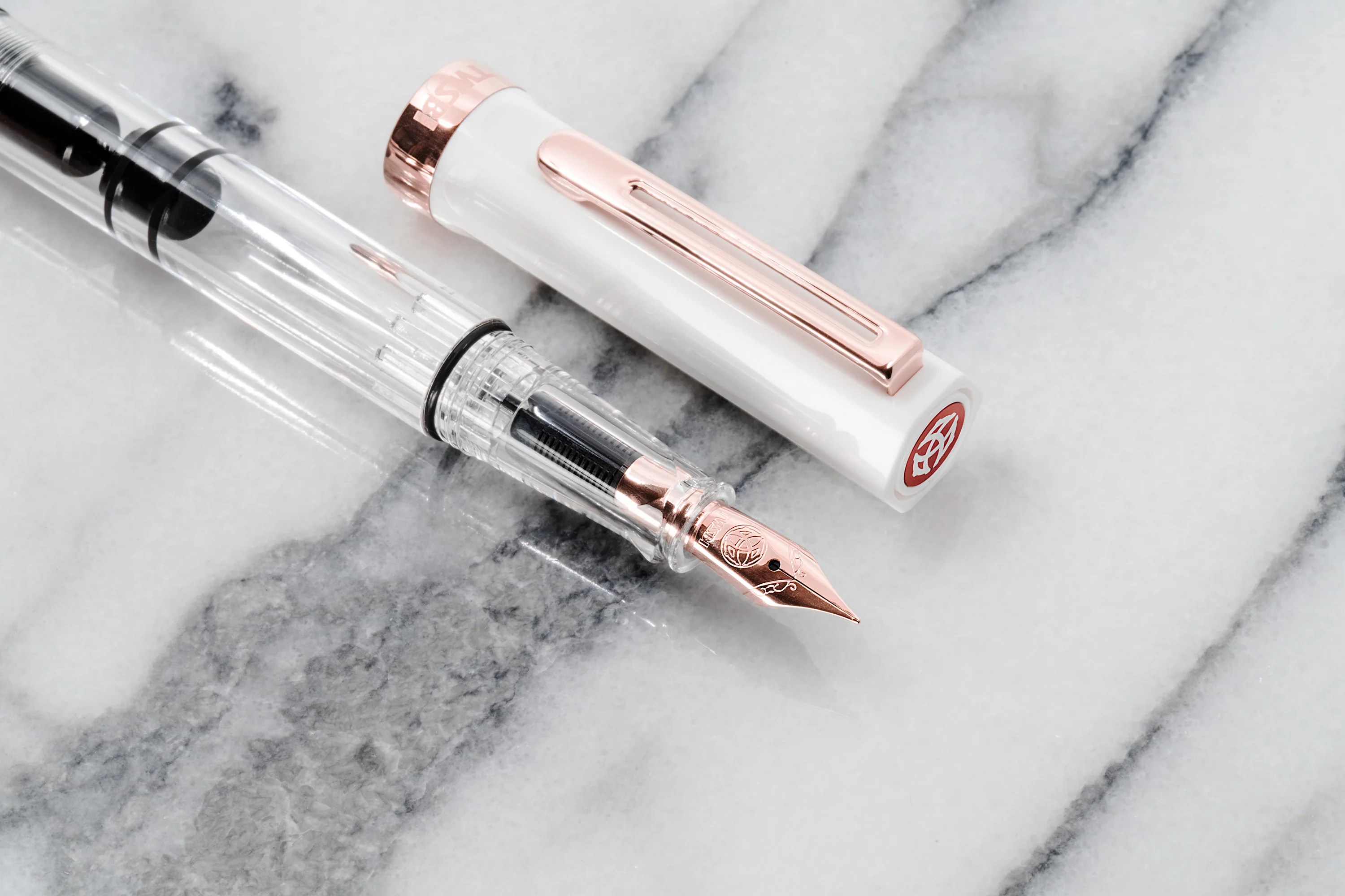 TWSBI ECO White RoseGold Fountain Pen - Image 6